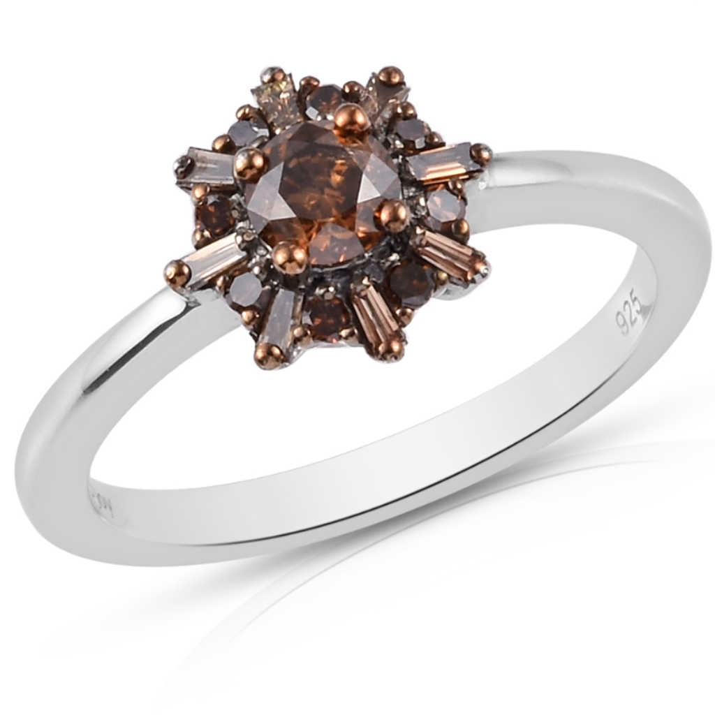 .50c Champagne Diamond Ring Size 10